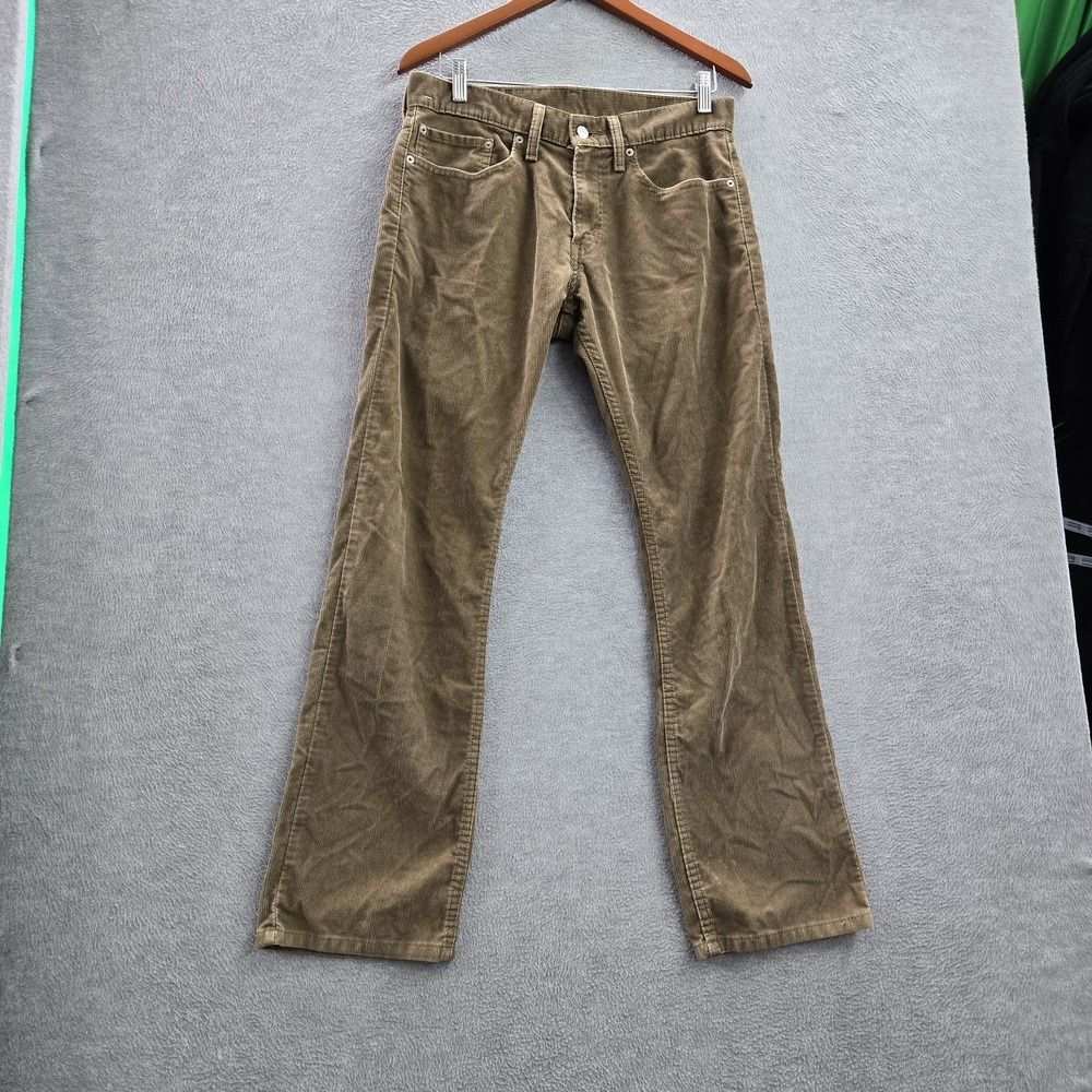 Levi's 514 Men Pants 31X30 Brown Khakis Straight Fit Button Corduroy 30" Inseam